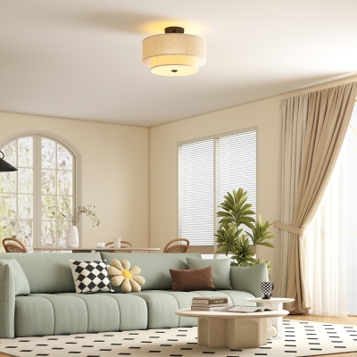 HOMCOM Lampada a Soffitto 40cm x 40cm x 26cm Bianco crema