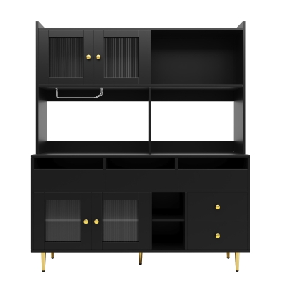 Multi-purpose Storage Cabinet with Changhong Glass Door, Black