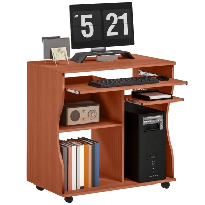 HOMCOM Movable Computer Desk with Storage 80x48cm