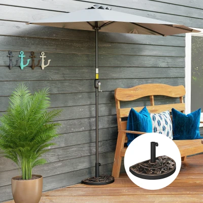 Outsunny Base per ombrellone 50cm x 31cm x 32cm Bronzo