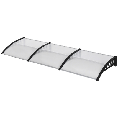Outsunny Auvent Porte Polycarbonate Aluminium Anti-Pluie UV