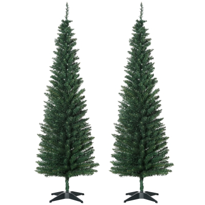 HOMCOM Albero di Natale Artificiale a 390 Rami Set 2 Pezzi Verde