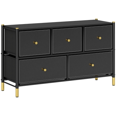 Chest of Drawers 100W x 30D x 58Hcm Black