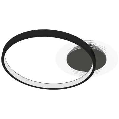 Lampă de tavan LED Modernă de 40W cu 2 Inele și Lumină Reglabilă, Negru