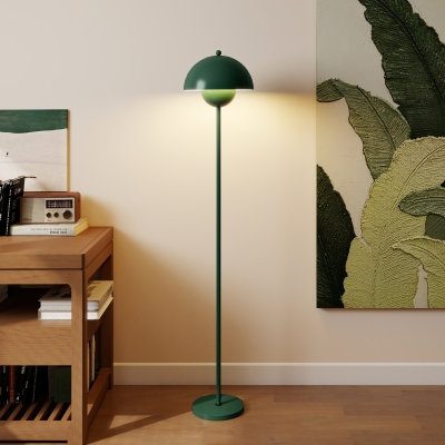 HOMCOM Lámpara de Pie para Salón Moderna con Pantalla de Cuenco Interruptor de Pie Casquillo E27 Sin Bombilla Ø30x155 cm Verde