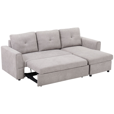 HOMCOM Divano letto 232cm x 141cm x 85cm Grigio