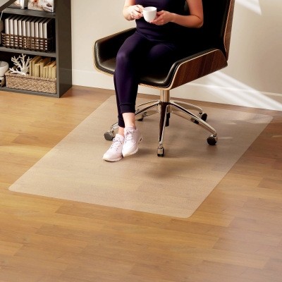 HOMCOM Alfombrilla Protectora para Suelos Alfombrilla para Silla de Oficina para Suelo Enmoquetado 100x150 cm Transparente
