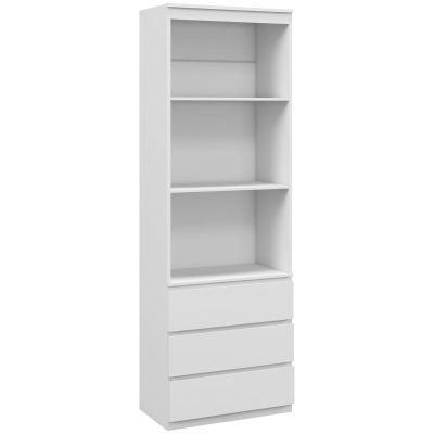 HOMCOM Estante Alta de 180 cm com 3 Prateleiras e 3 Gavetas 60x35x180 cm Branco