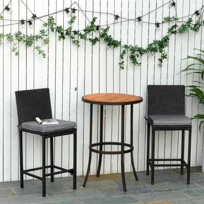 Outsunny Conjunto de 2 Almofadas de Cadeira de Jardim Externa Assento Removíveis Enchimento 5 cm Poliéster 45x45 cm Cinza Escuro