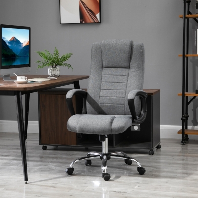 Vinsetto Cadeira de Escritório Presidencial Ergonômica Reclinável e Acolchoada com Altura e Inclinação Ajustáveis 62x76x110-119 cm