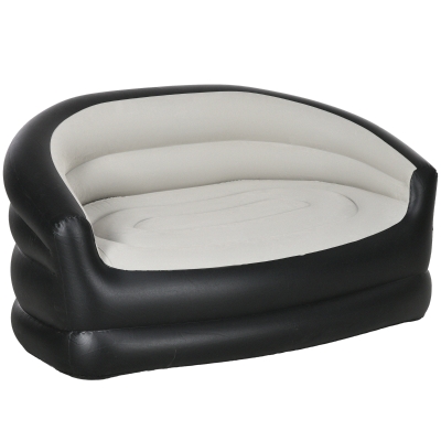 Outsunny Sofá Inflável para 2 Pessoas Sofá de Ar para Exterior 138x87x71 cm Cinza e Preto
