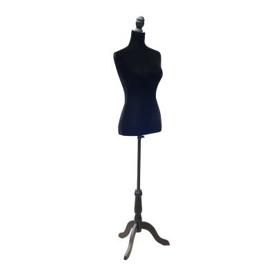 HOMCOM Maniquí de Costura Ajustable a 130-168 cm con Trípode de Madera para Fotografía de Moda Exposición de Prendas Negro