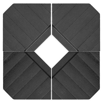 Outsunny Conjunto de 4 Pesos de Base Quadrado para Guarda Sóis deslocados em Pés Cruzados Enchimento com Água ou Areia Até 60/80 Kg