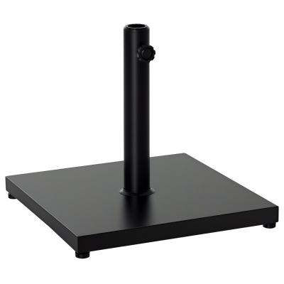 Outsunny Base para Sombrilla de Jardín Peso Neto 18 kg Soporte Pie para Parasol Apto para Postes de Ø35mm/Ø38mm/Ø48mm para Jardín Patio Negro 45x45x39 cm