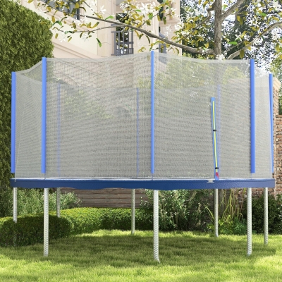 Sportnow Rede de Reposição para Trampolins Ø 366 cm 8 Postes Retos Rede de Segurança para Trampolins Entrada com Zíper