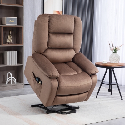 HOMCOM Poltrona de Elevação com Função de Massagem 90x93x110 cm Marrom