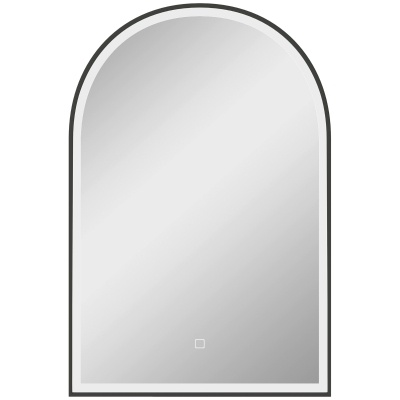 HOMCOM Espelho de Casa de Banho LED 90x60 cm Mural 3 Cores Arqueado Moldura em Alumínio desembaciamento e Interruptor Tátil