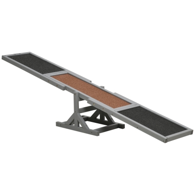 Pawhut Rampa Agility para Cães Rampa de Treino para Cães Madeira de Pinho Feltro Asfáltico Antiderrapante Cinza Preto