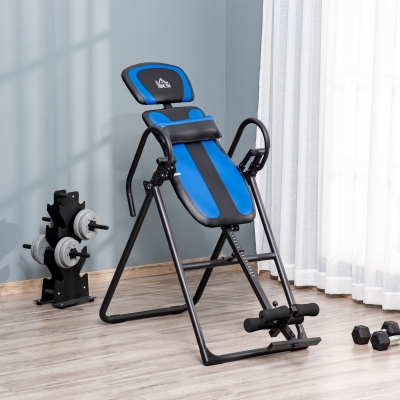 HOMCOM Mesa de Inversão Dobrável Preto/ Azul