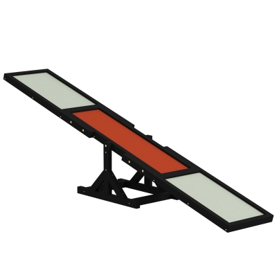 Pawhut Rampa Agility para Cães Rampa de Treino para Cães Madeira Pinho Feltro Betuminado Antiderrapante Cinza Preto