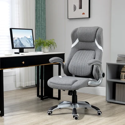 Vinsetto Cadeira de Escritório Reclinável em Tecido Respirável e Aço com Altura Regulável 68x76x109-117 cm