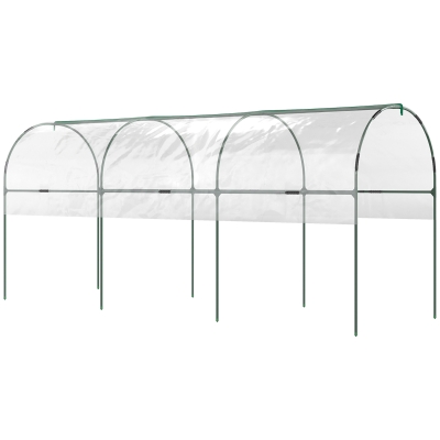 Outsunny Estufa de Jardim Estufa de Tomates 4 Arcos de Aço Lona de PVC 4x1,23x1,71 m Verde