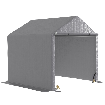 Outsunny Abrigo de Jardim 2x2x2 m bicicletas ao ar livre com Estrutura em Aço Galvanizado Impermeável e Resistente Aos Raios UV Cinza