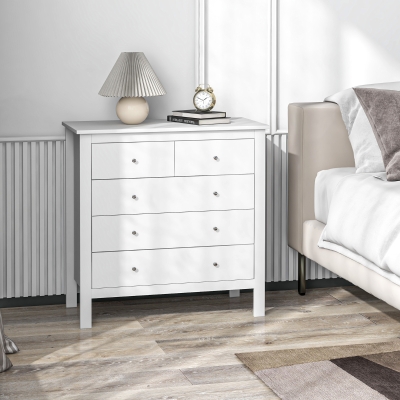 HOMCOM Cômoda Sideboard Abertura/Fechamento Silencioso Proteção Contra Tombamento 79x39,5x80,5 cm Branco