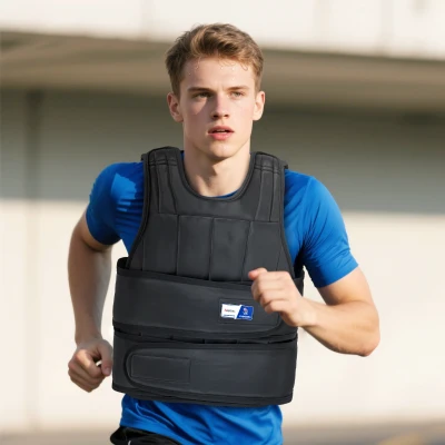 Colete ponderado ajustável - Aosom.pt x FFHandball - colete ponderado 20 Kg máx. pesos removíveis treino musculação exercício