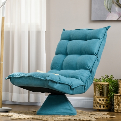 HOMCOM Sofá de Chão Preguiçoso Sofá Relaxante Sofá de Lounge estilo Acolchoado Inclinação de Encosto Ajustável Giratório a 360°