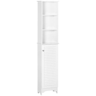 HOMCOM Tall Bathroom Cabinet 165H x 34W cm White