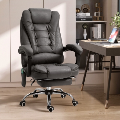 Vinsetto Cadeira de Escritório com Função de Massagem Ergonômica 65x160x104 cm Cinza