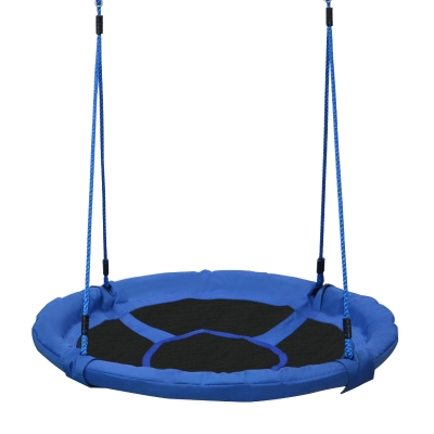 HOMCOM Columpio Infantil tipo Nido Columpio Redondo de Árbol para +3 Años Carga 100 kg Interior y Exterior Ø100x180 cm Azul