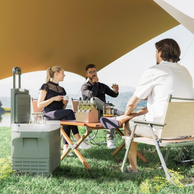 Outsunny Geleira Elétrica Portátil 40 L Réfrigerateur de Carro Portátil Modos Eco/Max alça Telescópica 61x39x49,5 cm Cinza
