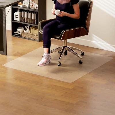 HOMCOM Tapis Chaise Bureau 120x120cm Plastique Transparent