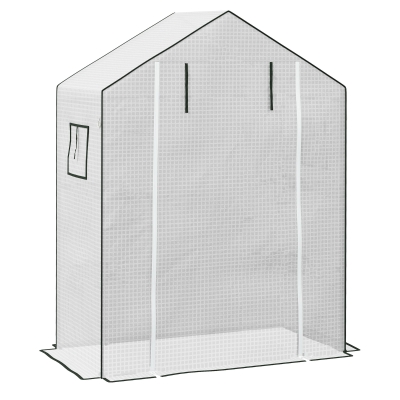 Outsunny Capa de Substituição para Estufa de Jardim 140x73x190 cm com Janela Porta Anti UV para O Jardim Branco