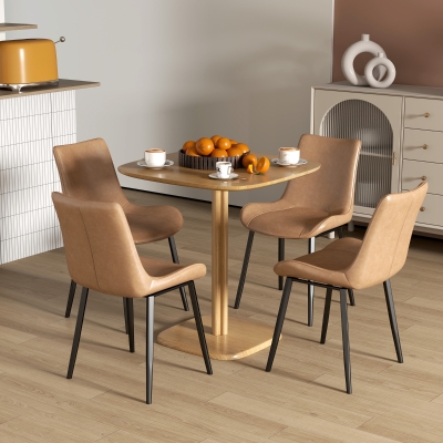 HOMCOM Mesa de Jantar para 4 Pessoas Mesa de Cozinha Estilo Moderno com Tampo Aspecto Madeira 70x70 cm Madeira Natural