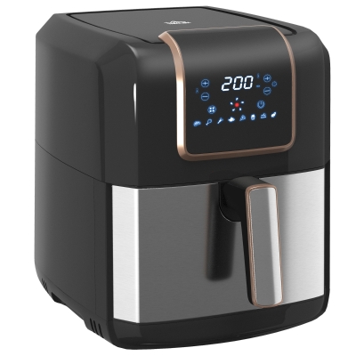 HOMCOM 6.5L Air Fryer 80-200°C Black & Gold Tone