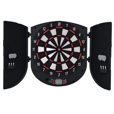 HOMCOM Electronic Dartboard Set 26 Games with Cabinet