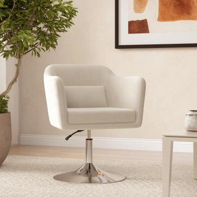 HOMCOM Modern Swivel Accent Chair Cream White