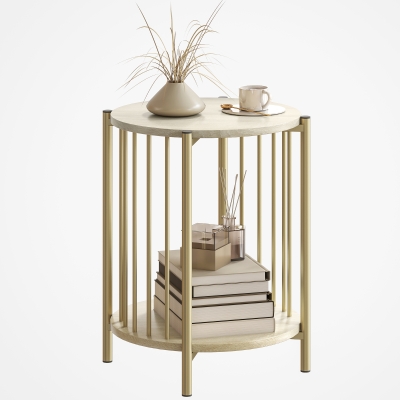 HOMCOM Tavolino 41x41x49 cm Legno Naturale