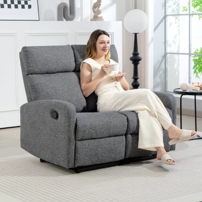HOMCOM Poltrona relax 114cm x 91cm x 98cm Grigio