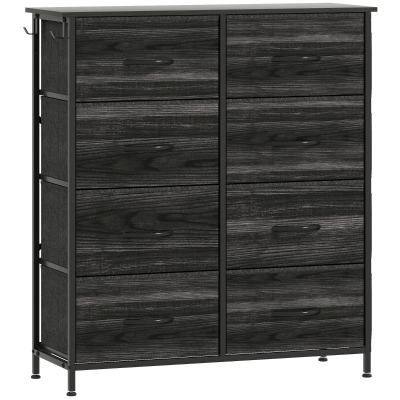 HOMCOM Chest 8 Fabric Drawers Black