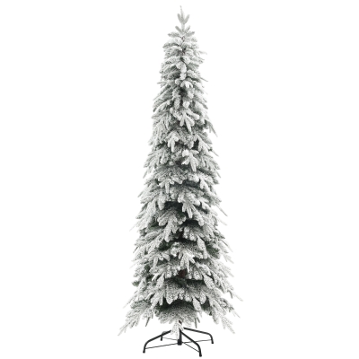 HOMCOM 7ft Unlit Artificial Christmas Tree Snow-Covered