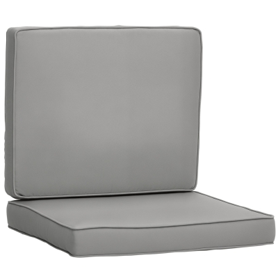 Outsunny Coussins Chaise Déhoussables Gris Lot de 2