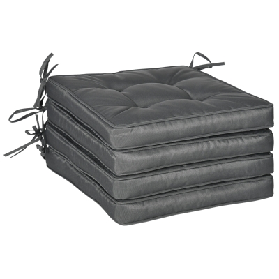 Outsunny Garden Seat Cushion Set of 4 42x42cm Grey