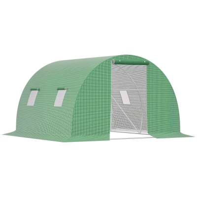 Outsunny Serra a Tunnel 3x3x2m con Porta Avvolgibile e 4 Finestre