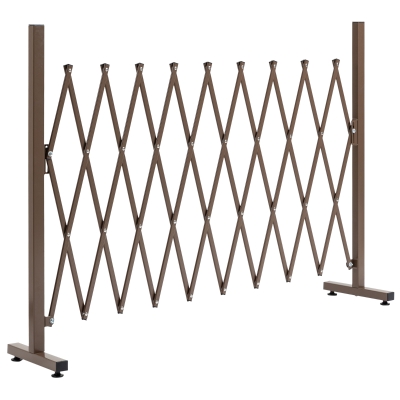 Outsunny Valla de Jardín Exterior de Aleación de Aluminio Puerta de Jardín Exterior Extensible 250x31x103,5 cm Café Oscuro