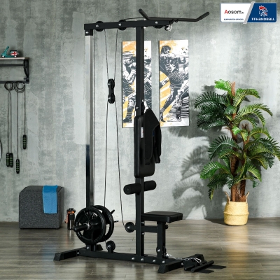 Aosom Station Musculation Banc Poulie Tirage Poitrine