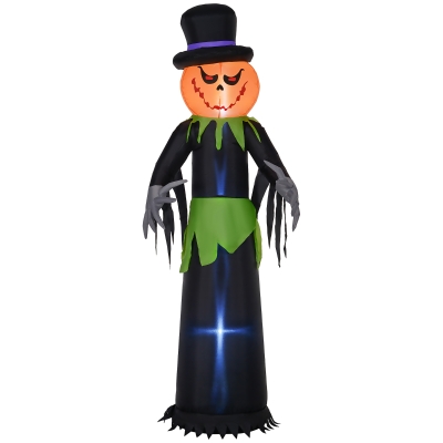 Outsunny 8ft Light-Up Pumpkin Man Halloween Decor